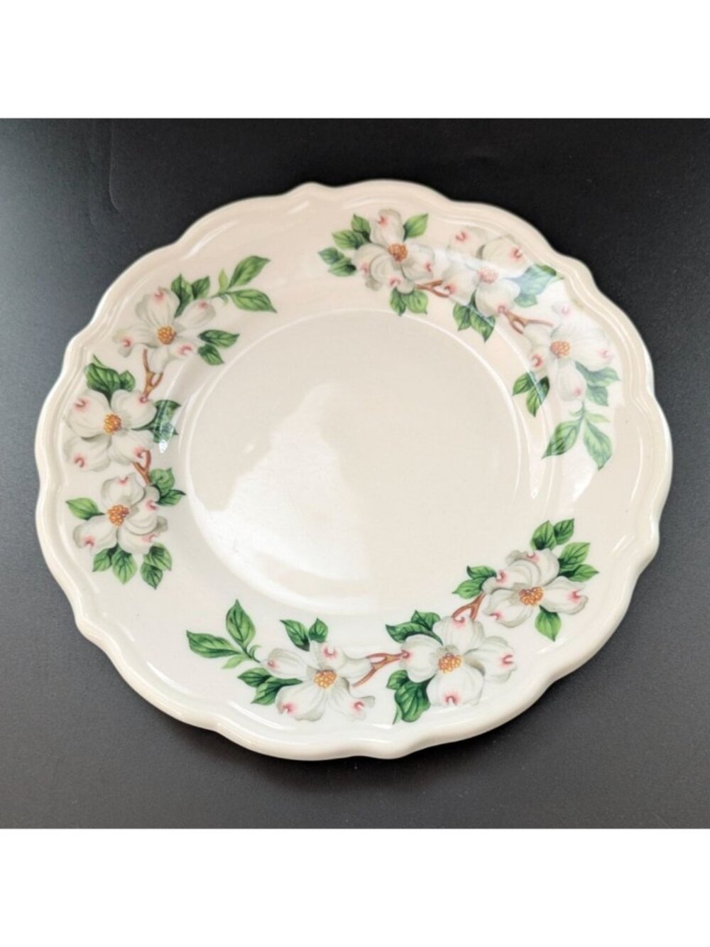 Syracuse China Dogwood Bread Plate Floral Scalloped Edge USA Vintage